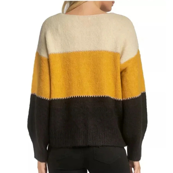 NWT Elan Colorblock V-neck Sweater S - Picture 6 of 8